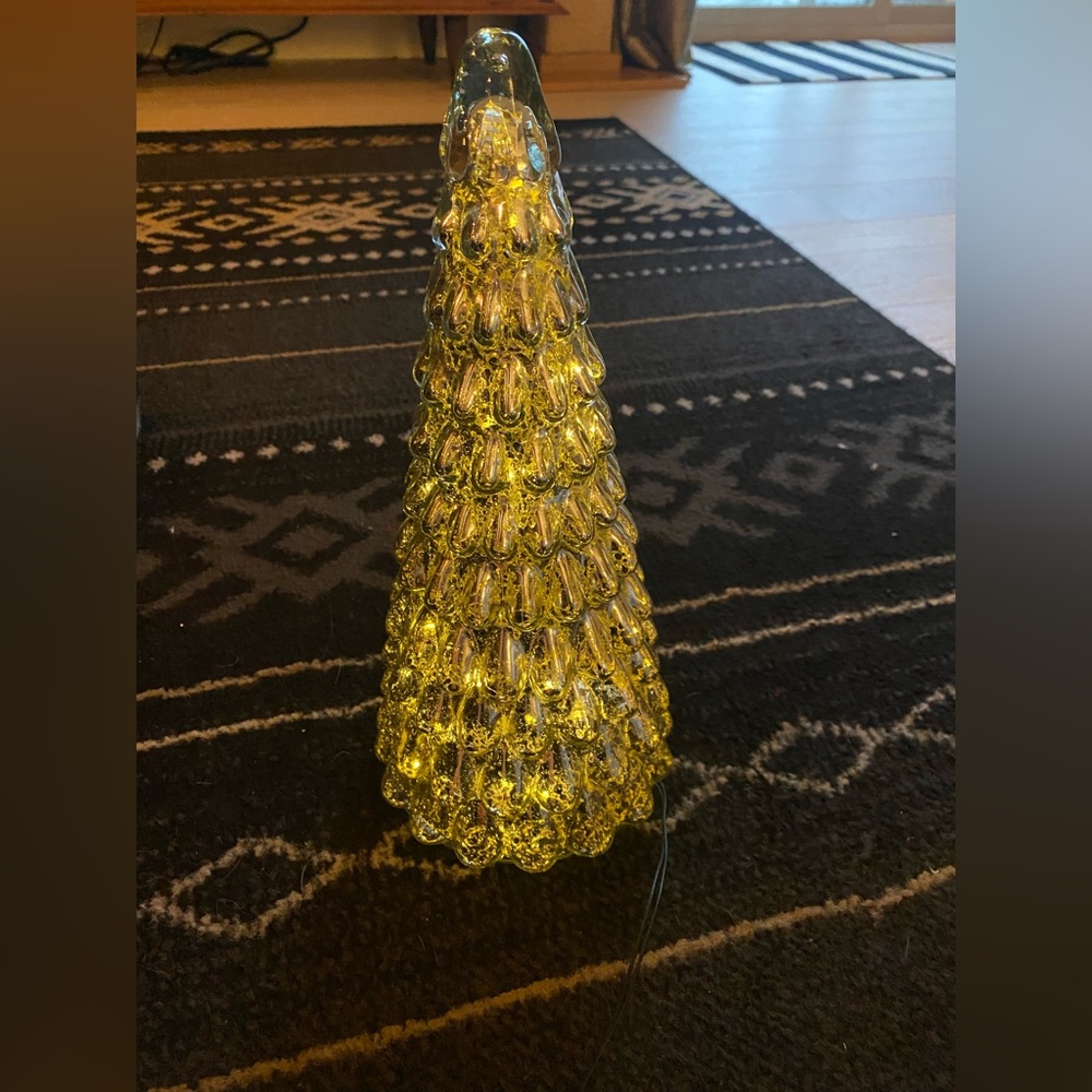 Target Wondershop- 12.5" Mercury Glass Tree Christmas Figurine Silver - Light Up